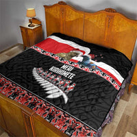 New Zealand Meri Kirihimete Quilt Christmas Tui Bird and Kea Bird - Haka Santa with Maori Koru Art Pattern LT03 - Polynesian Pride