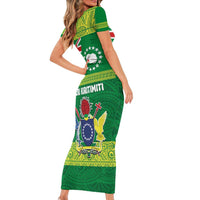Cook Islands Meri Kiritimiti Family Matching Short Sleeve Bodycon Dress and Hawaiian Shirt Christmas Turtle - Cooks Islands Emblems and Polynesian Art Pattern LT03 - Polynesian Pride