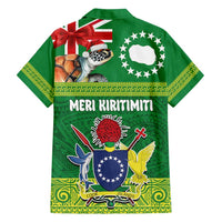 Cook Islands Meri Kiritimiti Family Matching Tank Maxi Dress and Hawaiian Shirt Christmas Turtle - Cooks Islands Emblems and Polynesian Art Pattern LT03 - Polynesian Pride