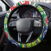 Cook Islands Meri Kiritimiti Steering Wheel Cover Christmas Turtle - Cooks Islands Emblems and Polynesian Art Pattern LT03 - Polynesian Pride