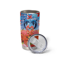 Hawaiian Love-Couple Dolphins and Flamingos Tumbler Cup LT03 - Polynesian Pride