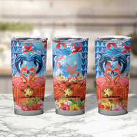 Hawaiian Love-Couple Dolphins and Flamingos Tumbler Cup LT03 - Polynesian Pride