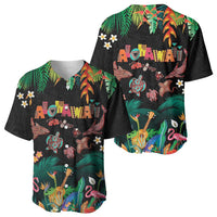 Hawaiian Alohawaii Baseball Jersey Tribal Sea Animals Tattoo and Tropical Plants - Polynesian Pride