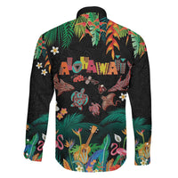 Hawaiian Alohawaii Family Matching Off Shoulder Maxi Dress and Hawaiian Shirt Tribal Sea Animals Tattoo and Tropical Plants LT03 - Polynesian Pride