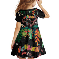 Hawaiian Alohawaii Kid Short Sleeve Dress Tribal Sea Animals Tattoo and Tropical Plants LT03 - Polynesian Pride