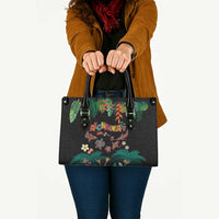Hawaiian Alohawaii Leather Bag Tribal Sea Animals Tattoo and Tropical Plants - Polynesian Pride