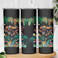 Hawaiian Alohawaii Skinny Tumbler Tribal Sea Animals Tattoo and Tropical Plants LT03 - Polynesian Pride