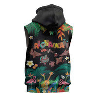 Hawaiian Alohawaii Sleeveless Hoodie Tribal Sea Animals Tattoo and Tropical Plants LT03 - Polynesian Pride