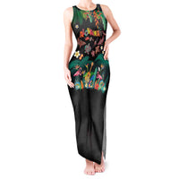 Hawaiian Alohawaii Tank Maxi Dress Tribal Sea Animals Tattoo and Tropical Plants - Polynesian Pride