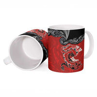 Aotearoa Toitu Te Tiriti Ceramic Mug Taniwha Tribal Motifs