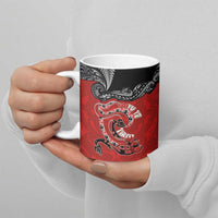 Aotearoa Toitu Te Tiriti Ceramic Mug Taniwha Tribal Motifs