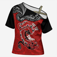 Personalised Aotearoa Toitu Te Tiriti Cross Shoulder Shirt Taniwha Tribal Motifs