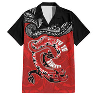 Personalised Aotearoa Toitu Te Tiriti Family Matching Long Sleeve Bodycon Dress and Hawaiian Shirt Taniwha Tribal Motifs LT03 Dad's Shirt - Short Sleeve Multicolor - Polynesian Pride