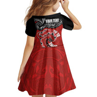 Personalised Aotearoa Toitu Te Tiriti Family Matching Off Shoulder Maxi Dress and Hawaiian Shirt Taniwha Tribal Motifs LT03 - Polynesian Pride