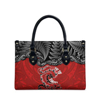 Aotearoa Toitu Te Tiriti Leather Bag Taniwha Tribal Motifs