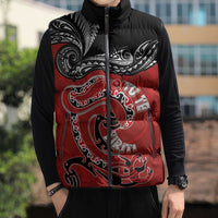 Personalised Aotearoa Toitu Te Tiriti Sleeveless Puffer Jacket Taniwha Tribal Motifs LT03 - Polynesian Pride