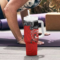 Aotearoa Toitu Te Tiriti Tumbler With Handle Taniwha Tribal Motifs