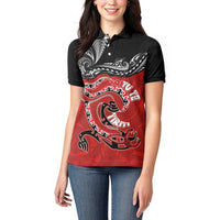 Personalised Aotearoa Toitu Te Tiriti Women Polo Shirt Taniwha Tribal Motifs LT03 - Polynesian Pride