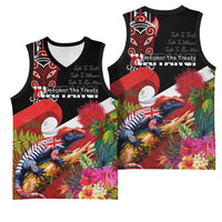 Aotearoa Toitu Te Tiriti Basketball Jersey Waitangi-Honour The Treaty NZ Tuatara and Plants