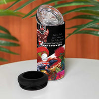 Aotearoa Toitu Te Tiriti 4 in 1 Can Cooler Tumbler Waitangi-Honour The Treaty NZ Tuatara and Plants LT03 - Polynesian Pride