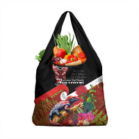 Aotearoa Toitu Te Tiriti Grocery Bag Waitangi-Honour The Treaty NZ Tuatara and Plants