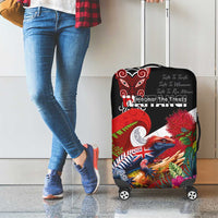 Aotearoa Toitu Te Tiriti Luggage Cover Waitangi-Honour The Treaty NZ Tuatara and Plants