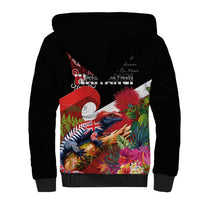 Aotearoa Toitu Te Tiriti Sherpa Hoodie Waitangi-Honour The Treaty NZ Tuatara and Plants LT03 - Polynesian Pride