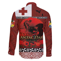 Tonga ANZAC Day Family Matching Long Sleeve Bodycon Dress and Hawaiian Shirt Gallipoli Lest We Forget Ngatu Art Tribal LT03 - Polynesian Pride