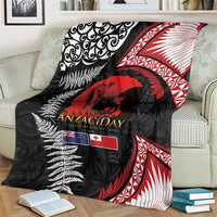 Tonga and New Zealand ANZAC Day Blanket Gallipoli Lest We Forget Ngatu Art Tribal and Maori Tattoo with Fern LT03 - Polynesian Pride