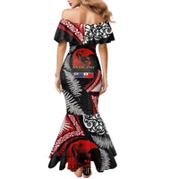 Tonga and New Zealand ANZAC Day Family Matching Mermaid Dress and Hawaiian Shirt Gallipoli Lest We Forget Ngatu Art Tribal and Maori Tattoo with Fern LT03 - Polynesian Pride