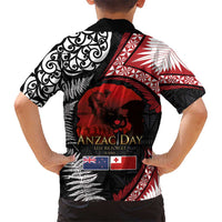 Tonga and New Zealand ANZAC Day Hawaiian Shirt Gallipoli Lest We Forget Ngatu Art Tribal and Maori Tattoo with Fern LT03 - Polynesian Pride