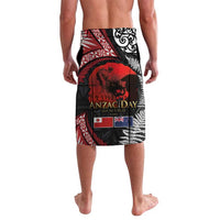 Tonga and New Zealand ANZAC Day Lavalava Gallipoli Lest We Forget Ngatu Art Tribal and Maori Tattoo with Fern LT03 - Polynesian Pride