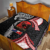 Tonga and New Zealand ANZAC Day Quilt Gallipoli Lest We Forget Ngatu Art Tribal and Maori Tattoo with Fern LT03 - Polynesian Pride