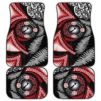 Tonga and New Zealand Together Car Mats Ngatu Art Tribal Maori Tattoo and Silver Fern LT03 - Polynesian Pride