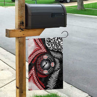 Tonga and New Zealand Together Garden Flag Ngatu Art Tribal Maori Tattoo and Silver Fern LT03 - Polynesian Pride