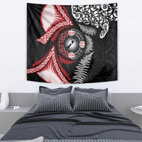 Tonga and New Zealand Together Tapestry Ngatu Art Tribal Maori Tattoo and Silver Fern LT03 - Polynesian Pride