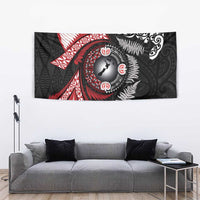 Tonga and New Zealand Together Tapestry Ngatu Art Tribal Maori Tattoo and Silver Fern LT03 - Polynesian Pride