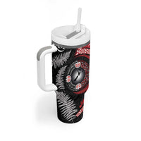 Tonga and New Zealand Together Tumbler With Handle Ngatu Art Tribal-Maori Tattoo and Silver Fern LT03 - Polynesian Pride