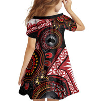 Tonga and Australia Together Family Matching Mermaid Dress and Hawaiian Shirt Ngatu Art Tribal Aboriginal Tattoo Pattern LT03 - Polynesian Pride
