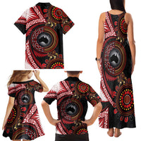 Tonga and Australia Together Family Matching Tank Maxi Dress and Hawaiian Shirt Ngatu Art Tribal Aboriginal Tattoo Pattern LT03 - Polynesian Pride