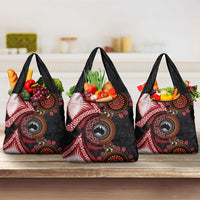 Tonga and Australia Together Grocery Bag Ngatu Art Tribal Aboriginal Tattoo Pattern