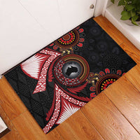 Tonga and Australia Together Rubber Doormat Ngatu Art Tribal Aboriginal Tattoo Pattern