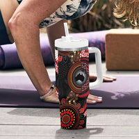 Tonga and Australia Together Tumbler With Handle Ngatu Art Tribal-Aboriginal Tattoo Pattern