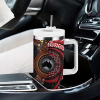 Tonga and Australia Together Tumbler With Handle Ngatu Art Tribal-Aboriginal Tattoo Pattern