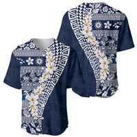 Hawaii Plumeria Tribal Vintage Baseball Jersey Special Blue LT03 - Polynesian Pride