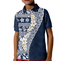 Hawaii Plumeria Tribal Vintage Kid Polo Shirt Special Blue