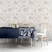 Hawaii Plumeria Tribal Vintage Tablecloth Special Blue
