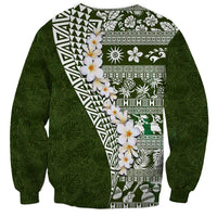 Hawaii Plumeria Tribal Vintage Sweatshirt Special Green