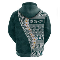 Hawaii Plumeria Tribal Vintage Hoodie Special Turquoise