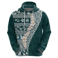 Hawaii Plumeria Tribal Vintage Zip Hoodie Special Turquoise
